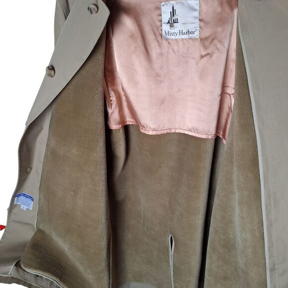 Misty Harbor Vintage Water Resistant Removable Faux Fur Lining Trench‎ Coat 42R - Picture 11 of 16